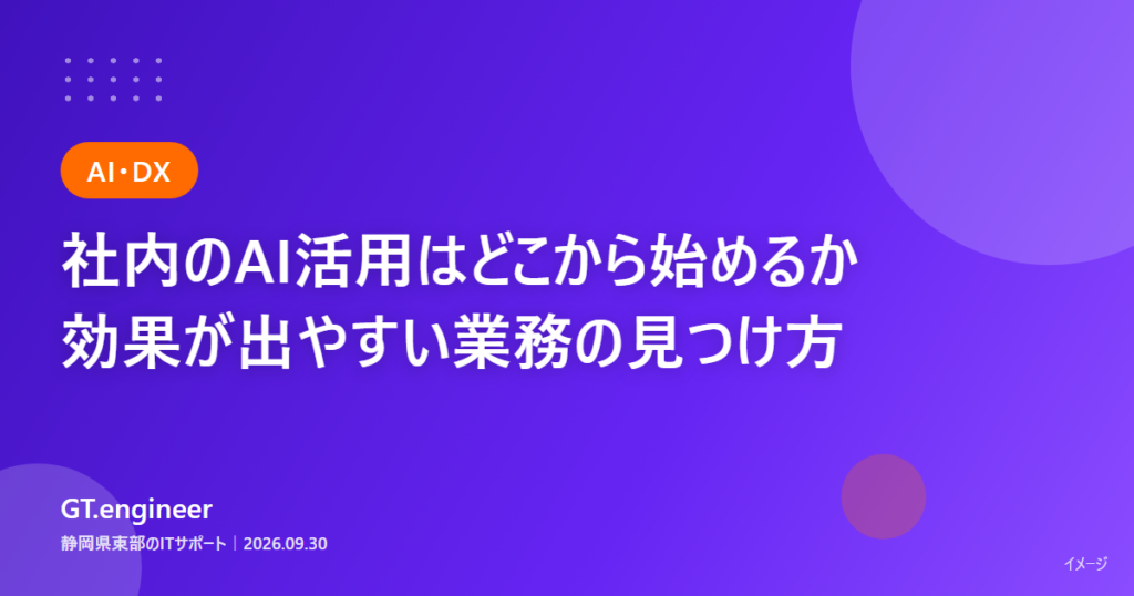 社内のAI活用はどこから始めるか、効果が出やすい業務の見つけ方